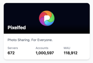 Pixelfed.social har nu 1 mio. konti!